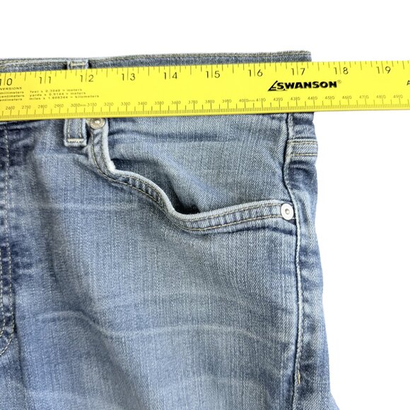 Y2K 7 For All Mankind Standard Straight Jeans Men’s Size 34 Mid‑Rise Light Wash - Picture 8 of 11